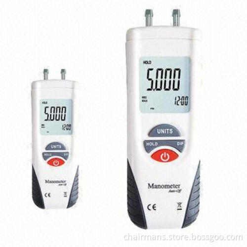 Digital Manometers, -138.3 to +138.3H₂O, LCD, Zero Adjustable, DIF Function